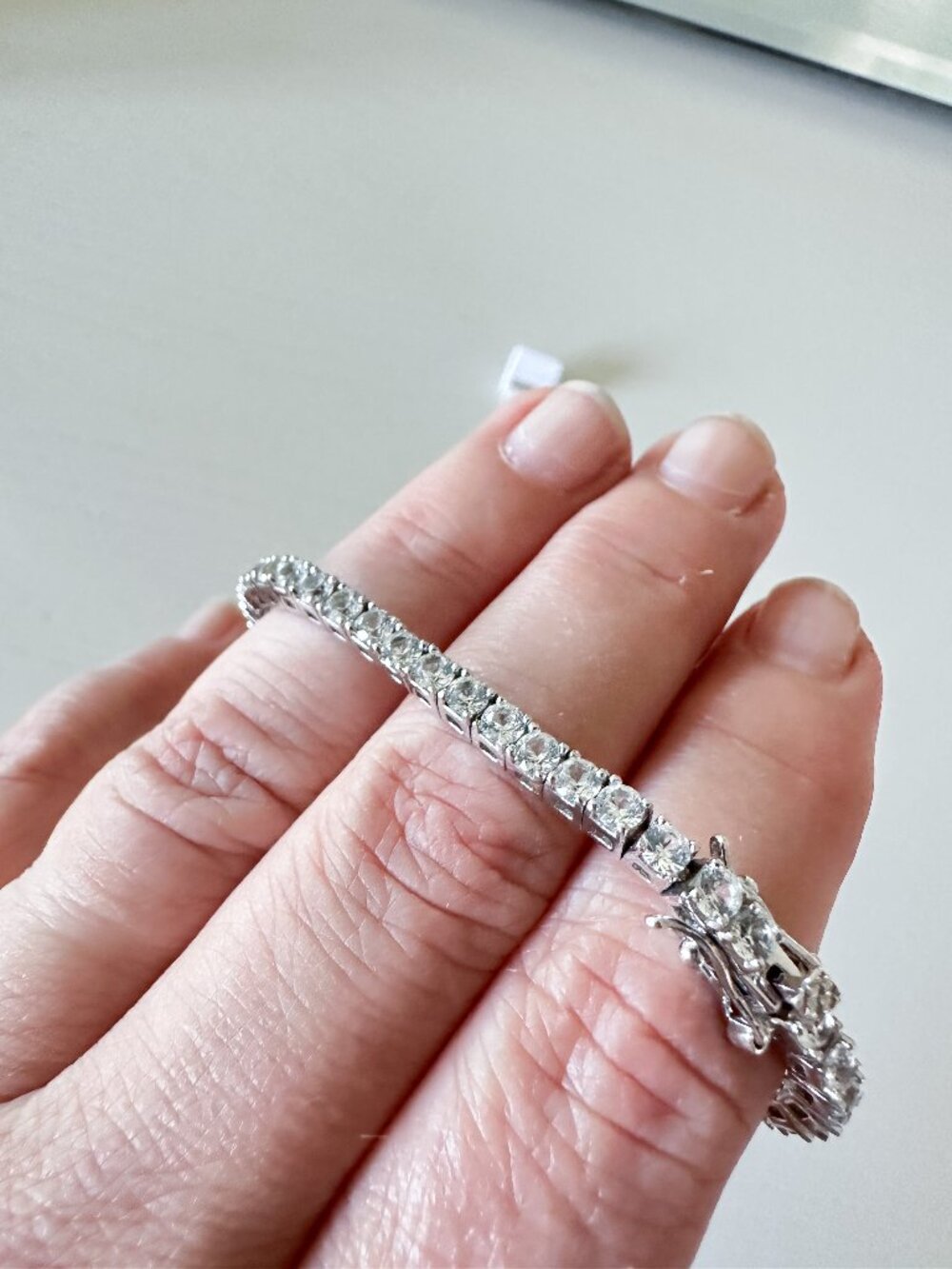 Dorsey KATE RIVIÈRE BRACELET IN 3MM LAB WHITE SAPPHIRE 7" - Like New - Picture 8 of 9